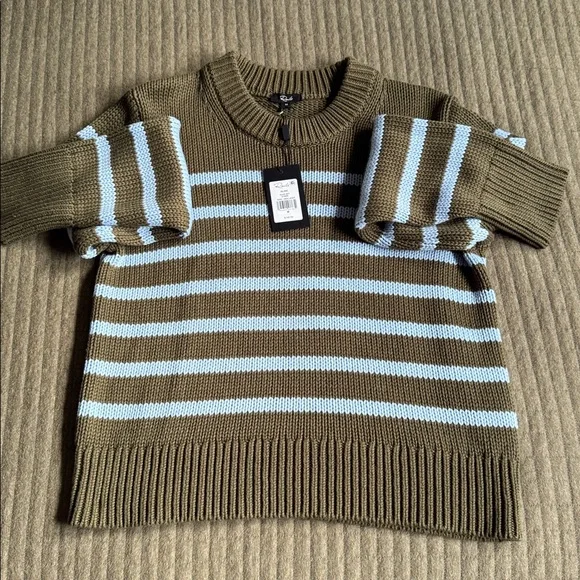 nwt rails alise stripe cotton crewneck sweater - Picture 2 of 6